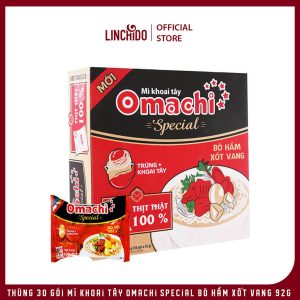 Thùng 30 gói mì khoai tây Omachi Special bò hầm xốt vang 92g