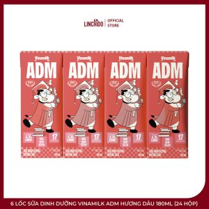 6 Lốc Sữa Dinh Dưỡng Vinamilk ADM Hương Dâu 180ml (24 Hộp)
