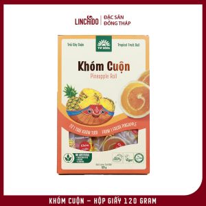 Khóm Cuộn Hộp Giấy 120g – Chua Ngọt Vị Dứa, Đặc Sản Miền Tây