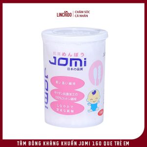 Tăm Bông Kháng Khuẩn Jomi Hộp 160 Que – Cotton Mềm, Hai Đầu Tiện Dụng