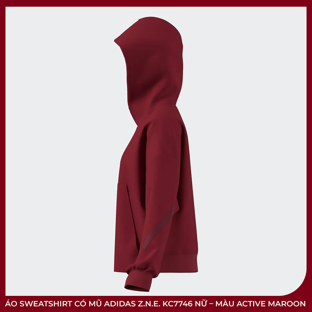 Áo Sweatshirt Có Mũ adidas Z.N.E. KC7746 Nữ – Màu Active Maroon - Ảnh 3