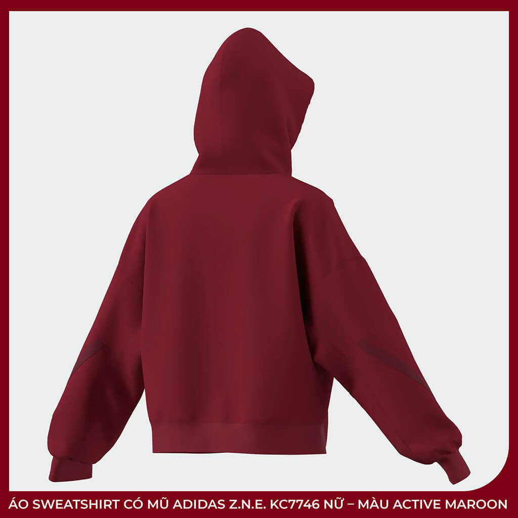 Áo Sweatshirt Có Mũ adidas Z.N.E. KC7746 Nữ – Màu Active Maroon - Ảnh 2