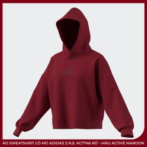 Áo Sweatshirt Có Mũ adidas Z.N.E. KC7746 Nữ – Màu Active Maroon