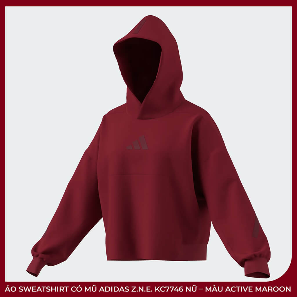 Áo Sweatshirt Có Mũ adidas Z.N.E. KC7746 Nữ – Màu Active Maroon