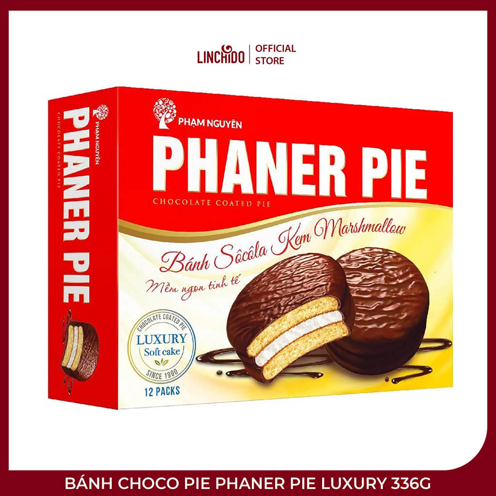 Bánh Choco Pie Phaner Pie Luxury 336g – Nhân Marshmallow Phủ Socola