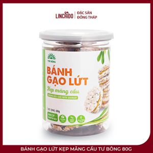 Bánh Gạo Lứt Kẹp Mãng Cầu Tư Bông 80g – Giòn Xốp, Nhân Mứt Chua Ngọt