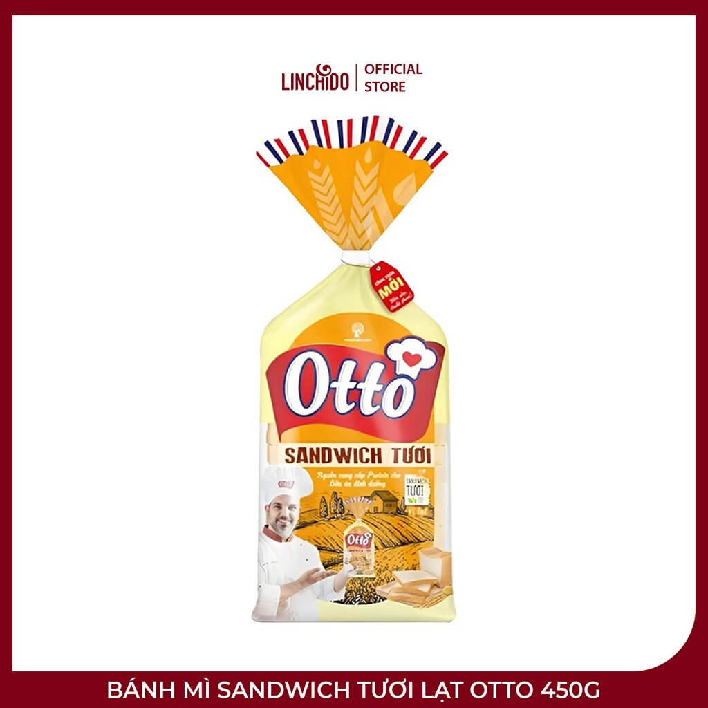 Bánh Mì Sandwich Tươi Lạt Otto 450g – Gói Lớn Cắt Lát Mềm
