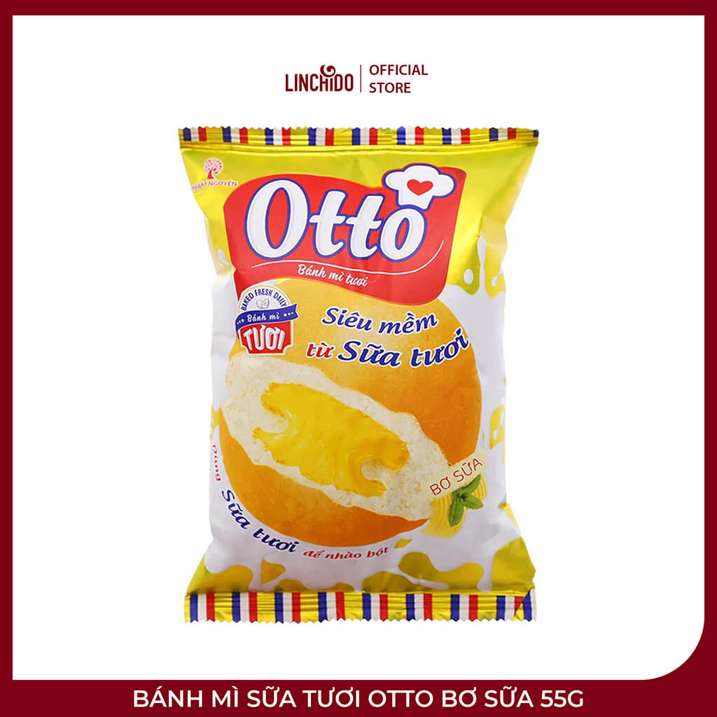 Bánh Mì Sữa Tươi OTTO Bơ Sữa 55g – Mềm Thơm, Béo Dịu Vị Sữa