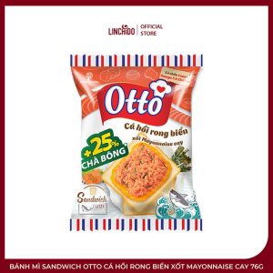 Bánh Mì Sandwich OTTO Cá Hồi Rong Biển Xốt Mayonnaise Cay 76g – Mềm Thơm, Đậm Vị