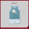 Bộ Bé Trai Sát Nách Animo Easy SU26 HN0726015 Lá Trắng – Cotton 100%, Mát Mẻ Cho Bé 1–4 Tuổi