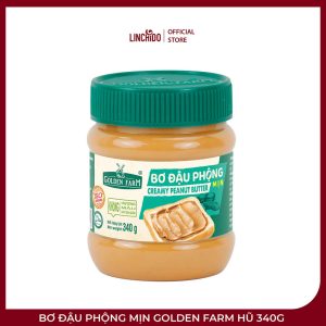 Bơ Đậu Phộng Mịn Golden Farm Hũ 340g – Thơm Béo, Dễ Phết