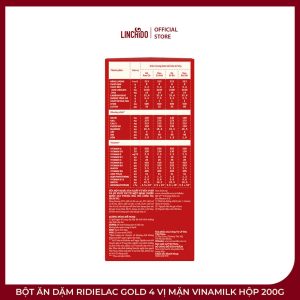 Bột Ăn Dặm Ridielac Gold 4 Vị Mặn Vinamilk Hộp 200g - Ảnh 3