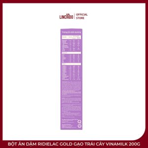 Bột Ăn Dặm Ridielac Gold Gạo Trái Cây Vinamilk 200g - Ảnh 2