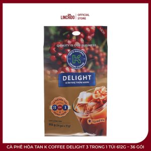 Cà Phê Hòa Tan K Coffee Delight 3 Trong 1 Túi 612g – 36 Gói