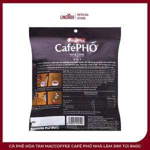 Cà Phê Hòa Tan MacCoffee Café Phố Nhà Làm 3in1 Túi 840g – 30 Gói - Ảnh 3