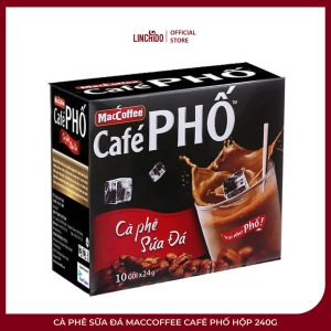 Cà Phê Sữa Đá MacCoffee Café Phố Hộp 240g – 10 Gói x 24g