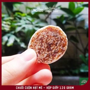 Chuối Cuộn Hạt Mè Tư Bông Hộp Giấy 120g – Đặc Sản Đồng Tháp - Ảnh 5