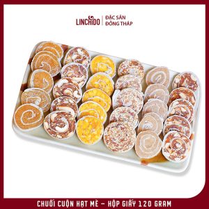 Chuối Cuộn Hạt Mè Tư Bông Hộp Giấy 120g – Đặc Sản Đồng Tháp - Ảnh 2