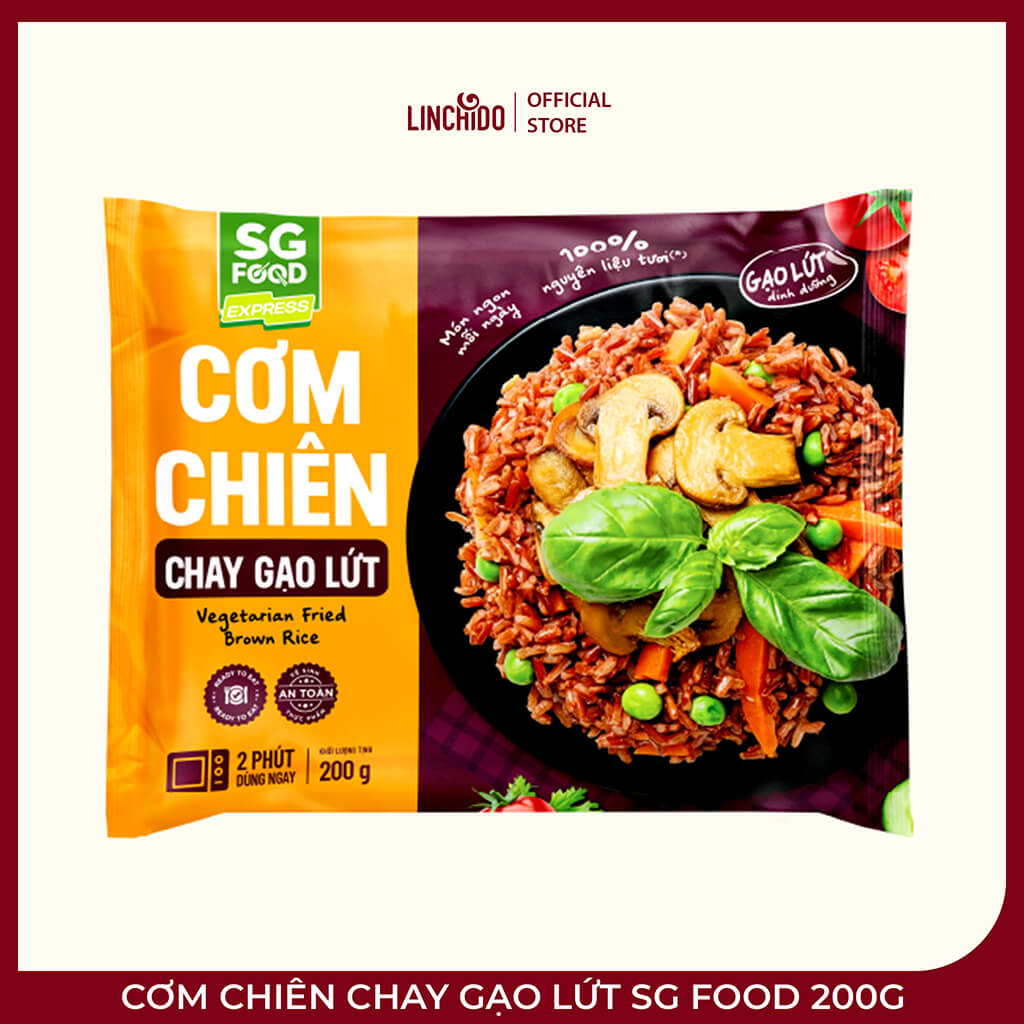 Cơm Chiên Chay Gạo Lứt SG Food 200g – Nấm, Rau Củ Và Bữa Ăn Tiện Lợi