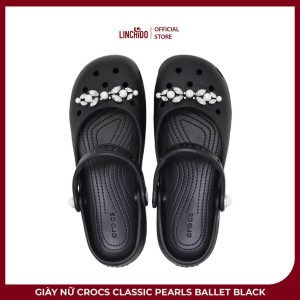 Giày Nữ Crocs Classic Pearls Ballet Black 213990-001 – Đính Ngọc Trai Thanh Lịch