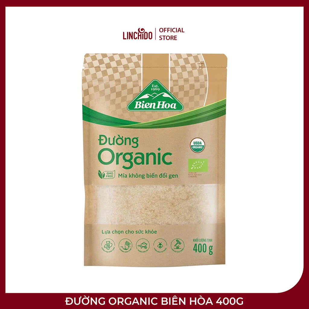 Đường Organic Biên Hòa 400g – Đường Mía Hữu Cơ Thơm Ngọt, Chuẩn USDA Và EU
