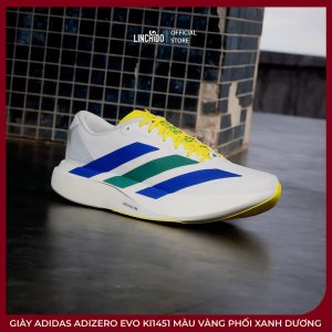 Giày adidas Adizero EVO KI1451 Màu Vàng Phối Xanh Dương – Siêu Nhẹ, Năng Động - Ảnh 3