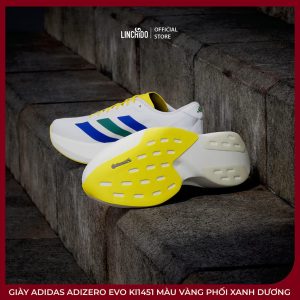 Giày adidas Adizero EVO KI1451 Màu Vàng Phối Xanh Dương – Siêu Nhẹ, Năng Động - Ảnh 2