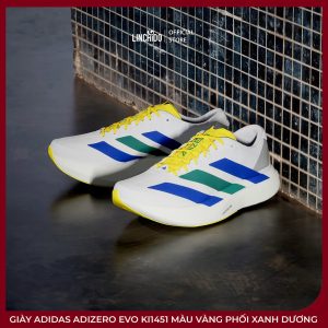 Giày adidas Adizero EVO KI1451 Màu Vàng Phối Xanh Dương – Siêu Nhẹ, Năng Động