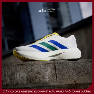 Giày adidas Adizero EVO KI1451 Màu Vàng Phối Xanh Dương – Siêu Nhẹ, Năng Động - Ảnh 8