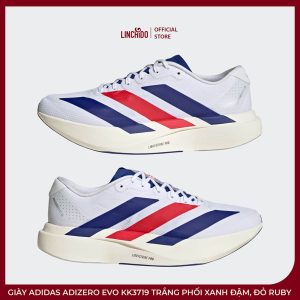Giày adidas Adizero EVO KK3719 Trắng Phối Xanh Đậm, Đỏ Ruby – Êm Nhẹ, Năng Động - Ảnh 4