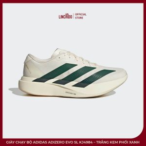 Giày Chạy Bộ adidas Adizero EVO SL KJ4984 – Trắng Kem Phối Xanh, Êm Nhẹ Và Năng Động