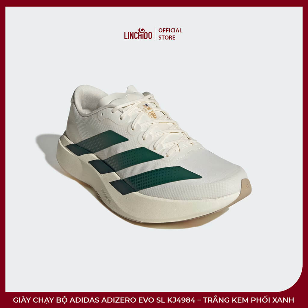 Giày Chạy Bộ adidas Adizero EVO SL KJ4984 – Trắng Kem Phối Xanh, Êm Nhẹ Và Năng Động - Ảnh 6