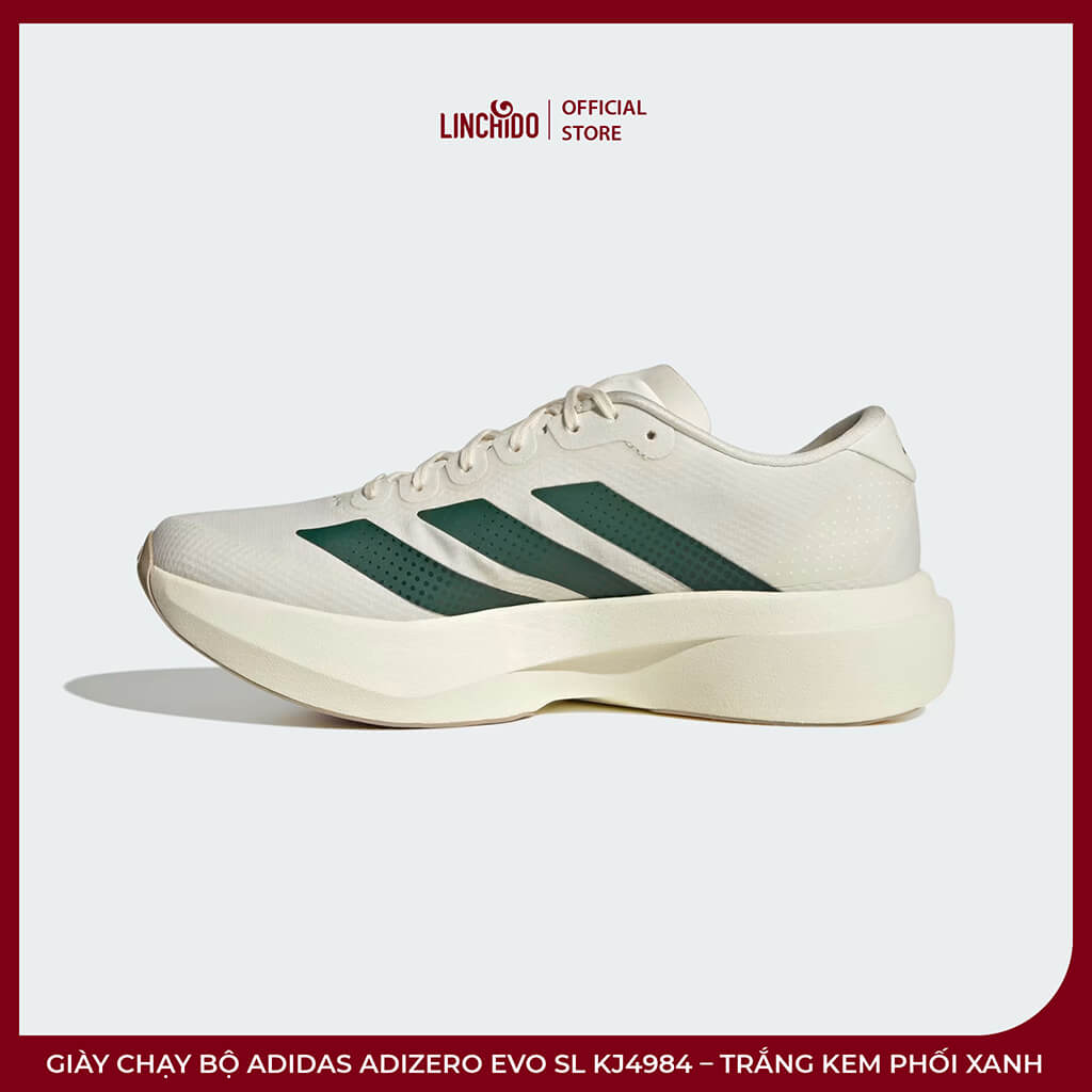 Giày Chạy Bộ adidas Adizero EVO SL KJ4984 – Trắng Kem Phối Xanh, Êm Nhẹ Và Năng Động - Ảnh 4