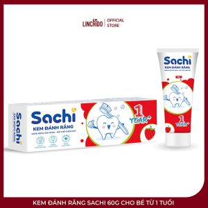 Kem Đánh Răng Sachi 60g Cho Bé Từ 1 Tuổi – 3 Vị Dâu, Cam, Đào