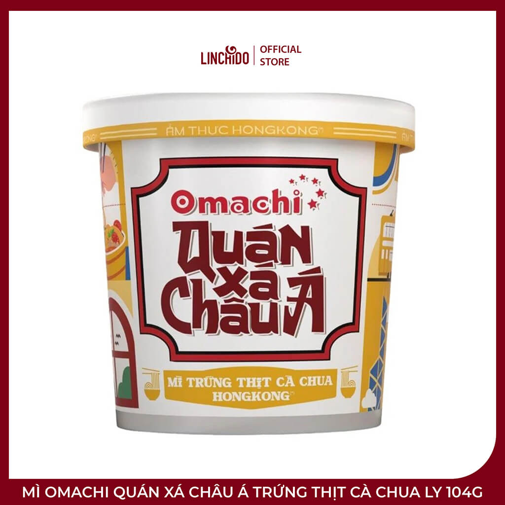 Mì Omachi Quán Xá Châu Á Trứng Thịt Cà Chua Ly 104g – Đậm Vị Hồng Kông