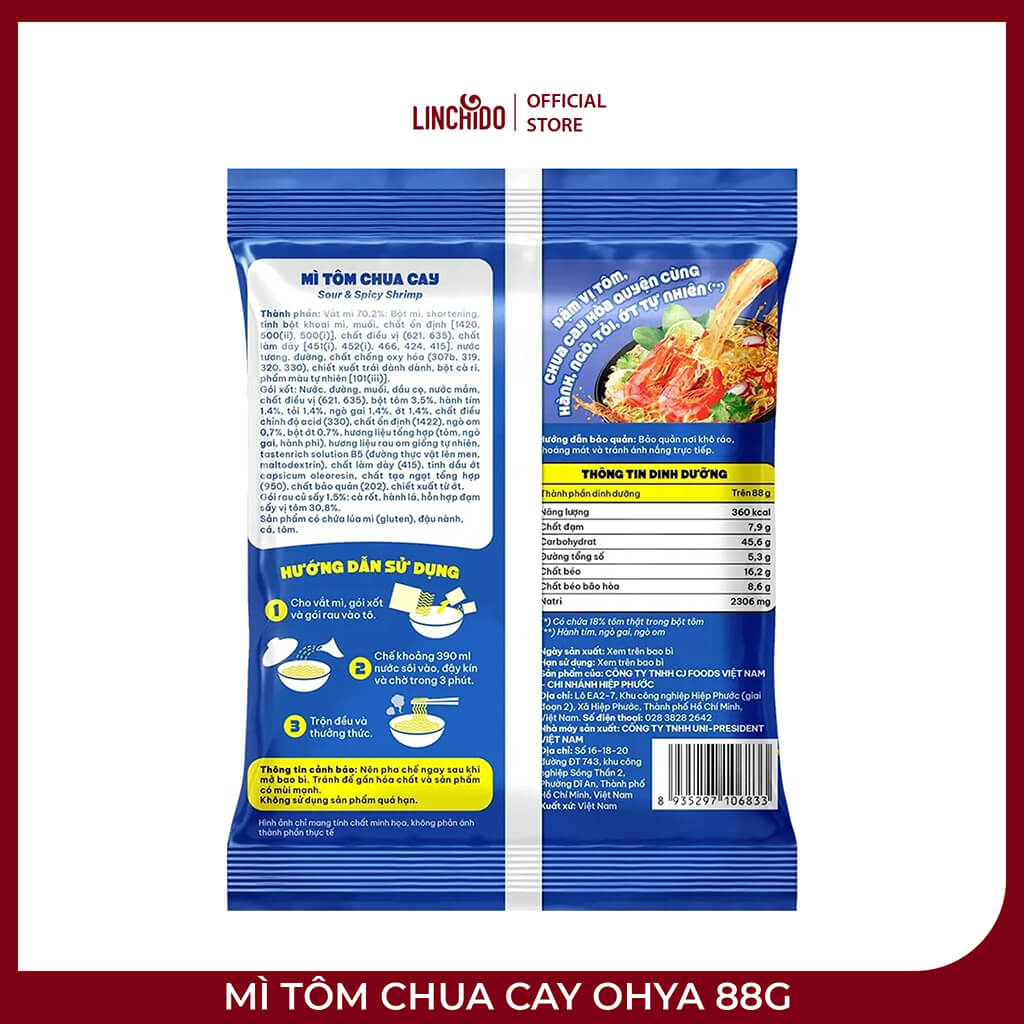 Mì Tôm Chua Cay Ohya 88g – Xốt Tôm Đậm Đà, Thơm Ngò Gai Và Rau Om - Ảnh 3