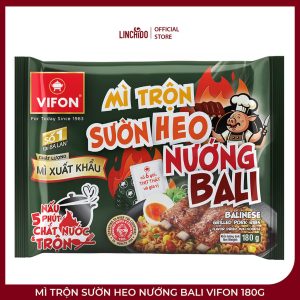 Mì Trộn Sườn Heo Nướng Bali VIFON 180g – Thơm Vị BBQ, Xốt Đậm Đà