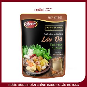 Nước Dùng Hoàn Chỉnh Barona Lẩu Bò 164g – Kèm Túi Thảo Mộc Ngũ Vị