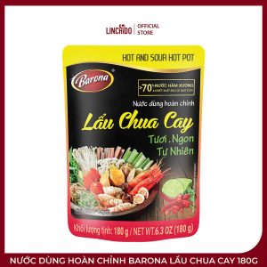 Nước Dùng Hoàn Chỉnh Barona Lẩu Chua Cay 180g – Đậm Đà, Tiện Nấu Lẩu Hải Sản