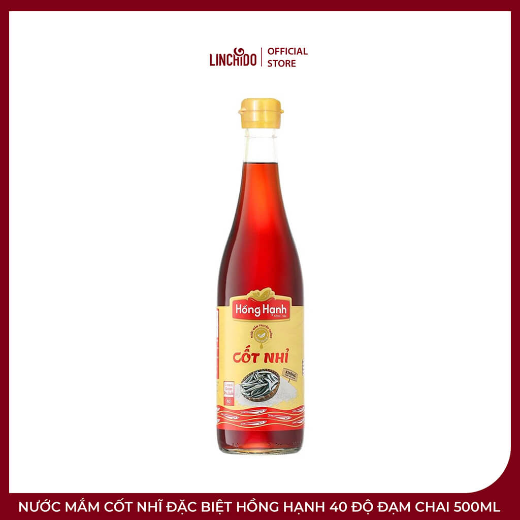 Nước Mắm Cốt Nhĩ Đặc Biệt Hồng Hạnh 40 Độ Đạm Chai 500ml – Đậm Đà Vị Cá Cơm