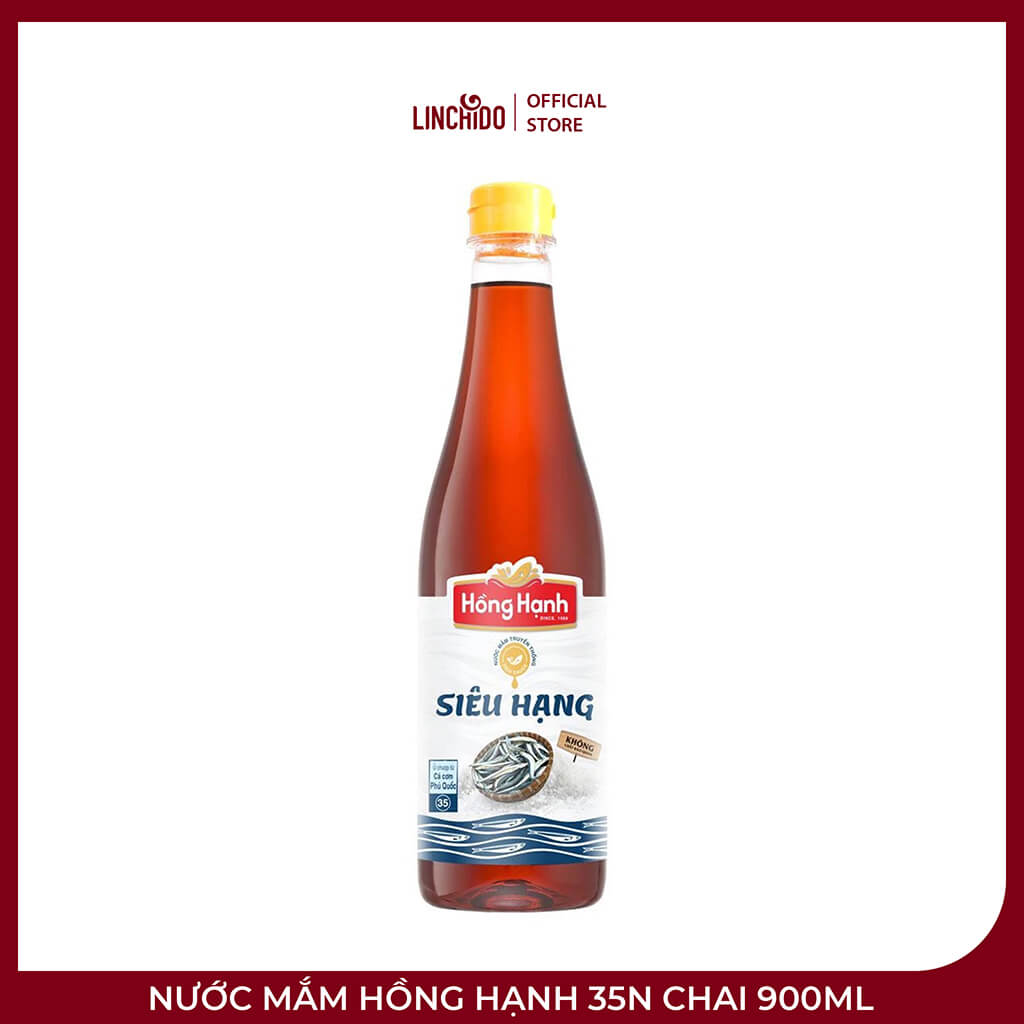 Nước Mắm Hồng Hạnh 35N Chai 900ml – Đậm Vị Cá Cơm Phú Quốc, Thơm Ngon Cho Bữa Cơm Việt