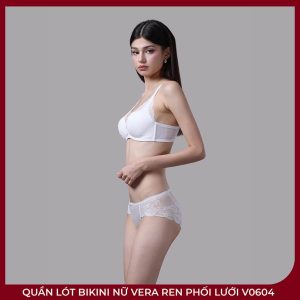 Quần Lót Bikini Nữ Vera Ren Phối Lưới V0604 – Mềm Mại, Co Giãn, Lót Đáy Cotton - Ảnh 2