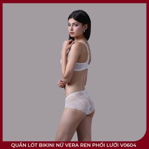 Quần Lót Bikini Nữ Vera Ren Phối Lưới V0604 – Mềm Mại, Co Giãn, Lót Đáy Cotton - Ảnh 3