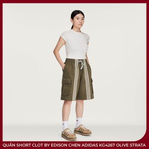 Quần Short CLOT By Edison Chen adidas KG4267 Olive Strata - Ảnh 5