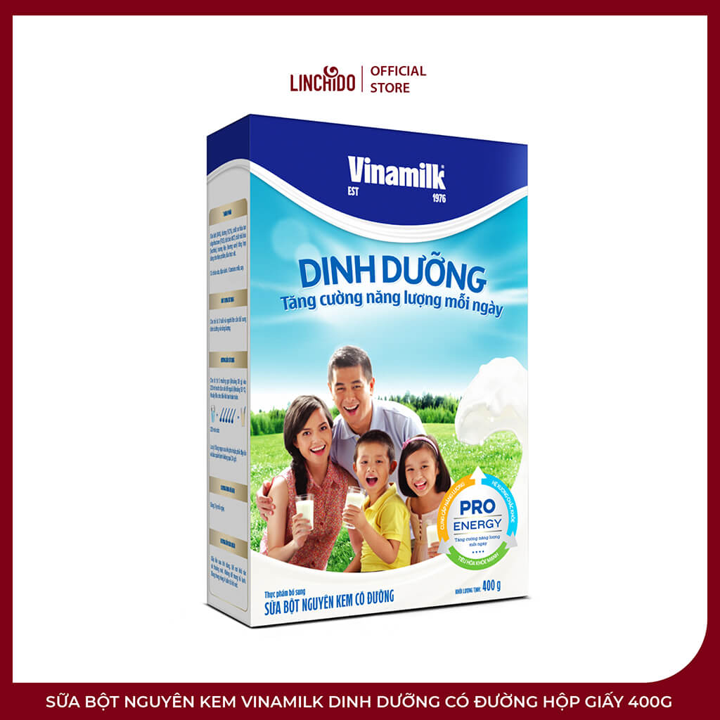 Sữa Bột Nguyên Kem Vinamilk Dinh Dưỡng Có Đường Hộp Giấy 400g