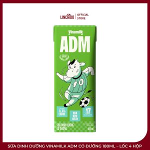 Sữa Dinh Dưỡng Vinamilk ADM Có Đường 180ml – Lốc 4 Hộp