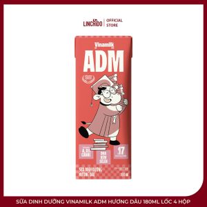 Sữa Dinh Dưỡng Vinamilk ADM Hương Dâu 180ml Lốc 4 Hộp