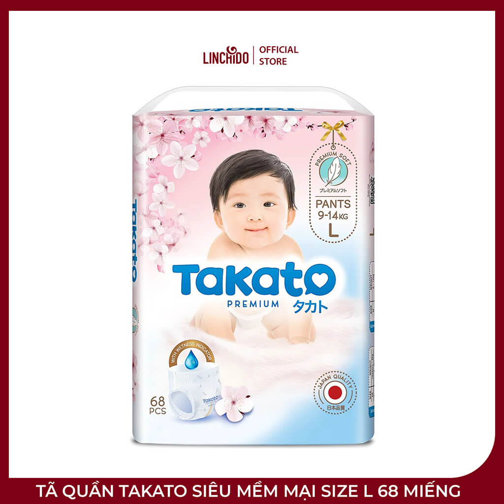 Tã Quần Takato Siêu Mềm Mại Size L 68 Miếng – Cho Bé 9–14kg
