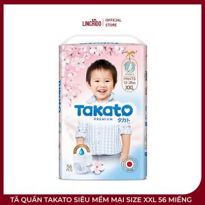Tã Quần Takato Siêu Mềm Mại Size XXL 56 Miếng – Co Giãn, Thấm Hút