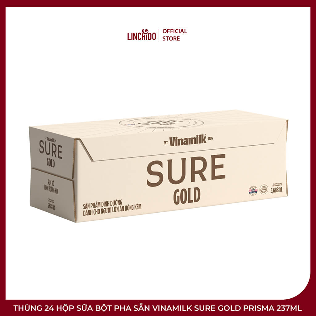 Thùng 24 Hộp Sữa Bột Pha Sẵn Vinamilk Sure Gold Prisma 237ml